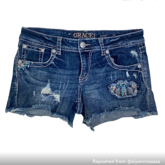 Grace In LA Jean shorts size 29 - Picture 2 of 11